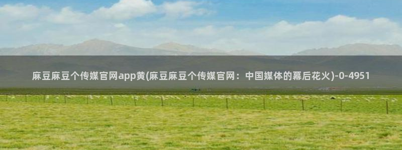 麻豆视频站资源：麻豆麻豆个传媒官网app黄(麻豆麻豆个传媒官网：中国媒体的幕后花火)